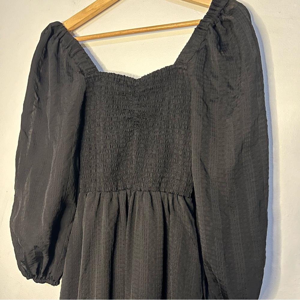 Madewell Lucy Sweetheart Black Midi Dress size xsmall - Picture 7 of 8